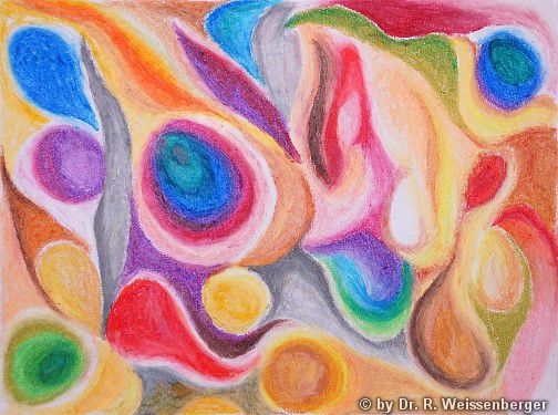 Abstract 45, Watercolour pencils on paper,
