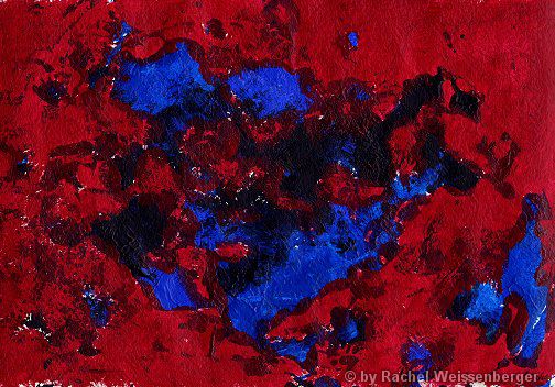 Abstract 5, Acrylics print on hand-made paper,