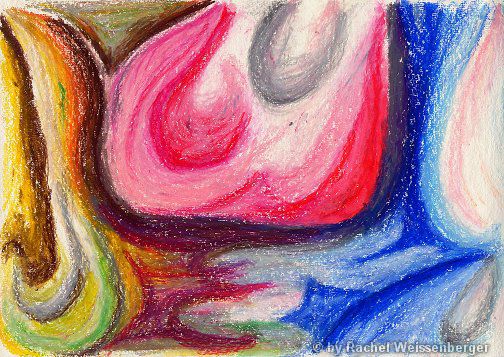 Abstract 1, Oil pastels on hand-made paper,