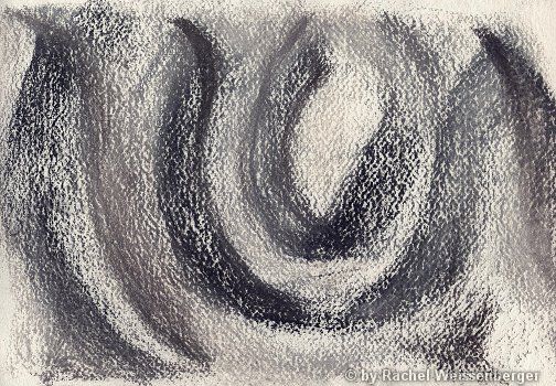 Abstract 4, Grey pastels on hand-made paper,