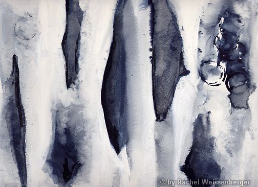 Abstract 9, ink on water colour paper,