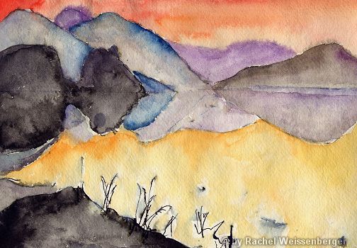 Loch Duich, Watercolour on hand-made paper,