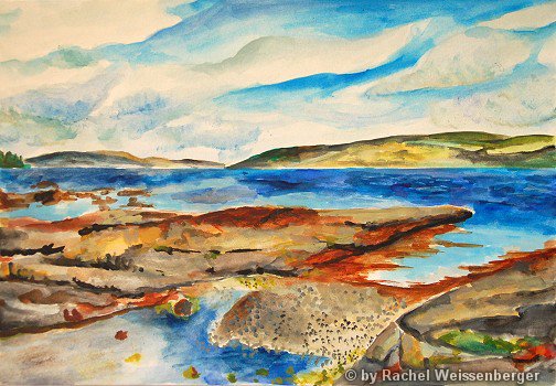 Fishnish, Isle of Mull, Watercolour on board,