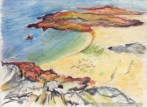 Coral Beach, Connemara II, Pastellkreiden auf Papier,