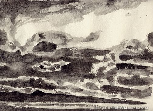Skye, Chinese ink on hand-made paper,