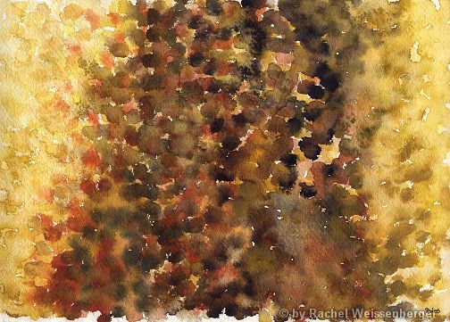 Brown-Yellow, Watercolour on hand-made paper,