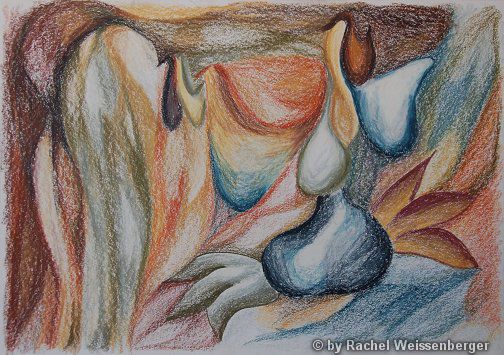 Abstract 1, Coloured pencil on paper,