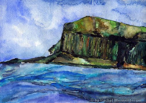 Staffa, Watercolour on hand-made paper,