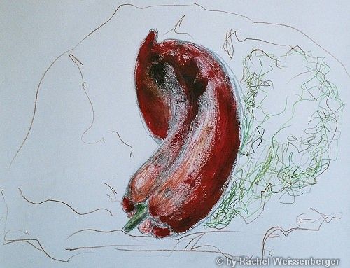 Sketch with red pepper